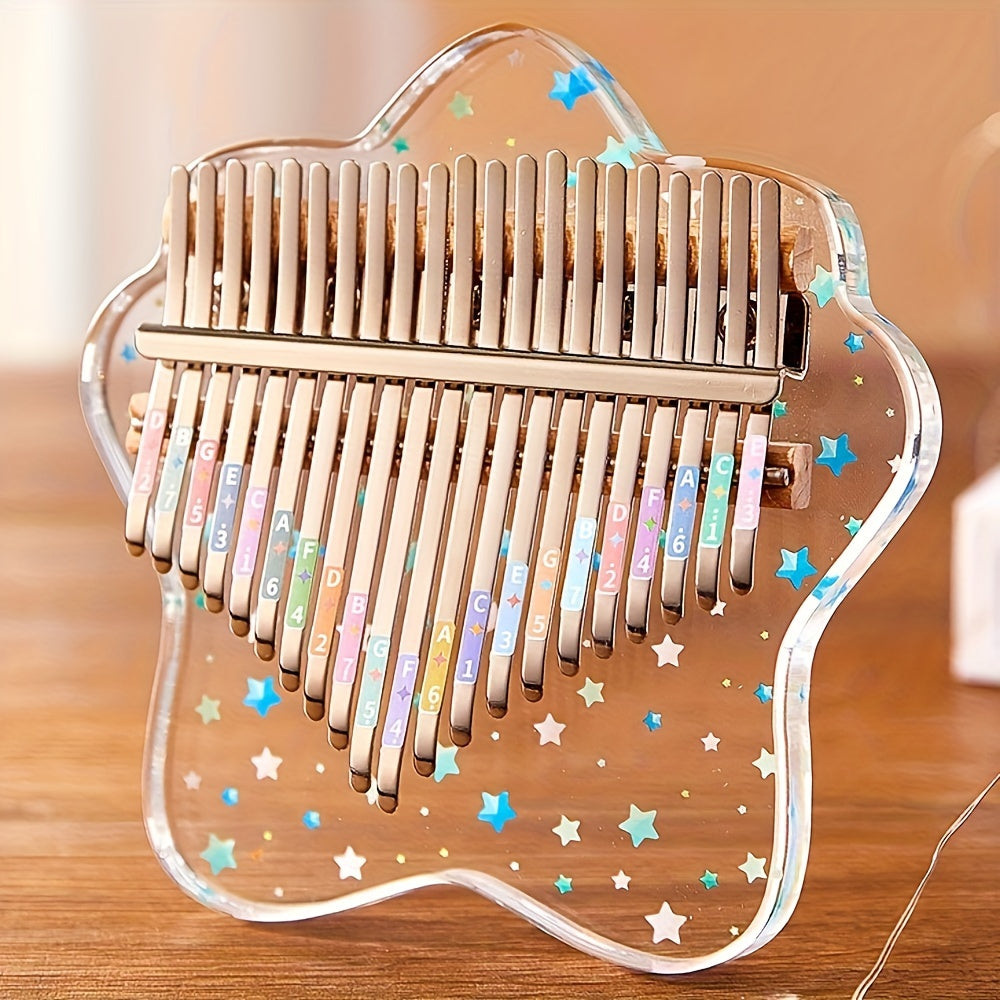 Exquisite 21-note crystal transparent Kalimba thumb piano - ideal gift for birthdays and holidays.