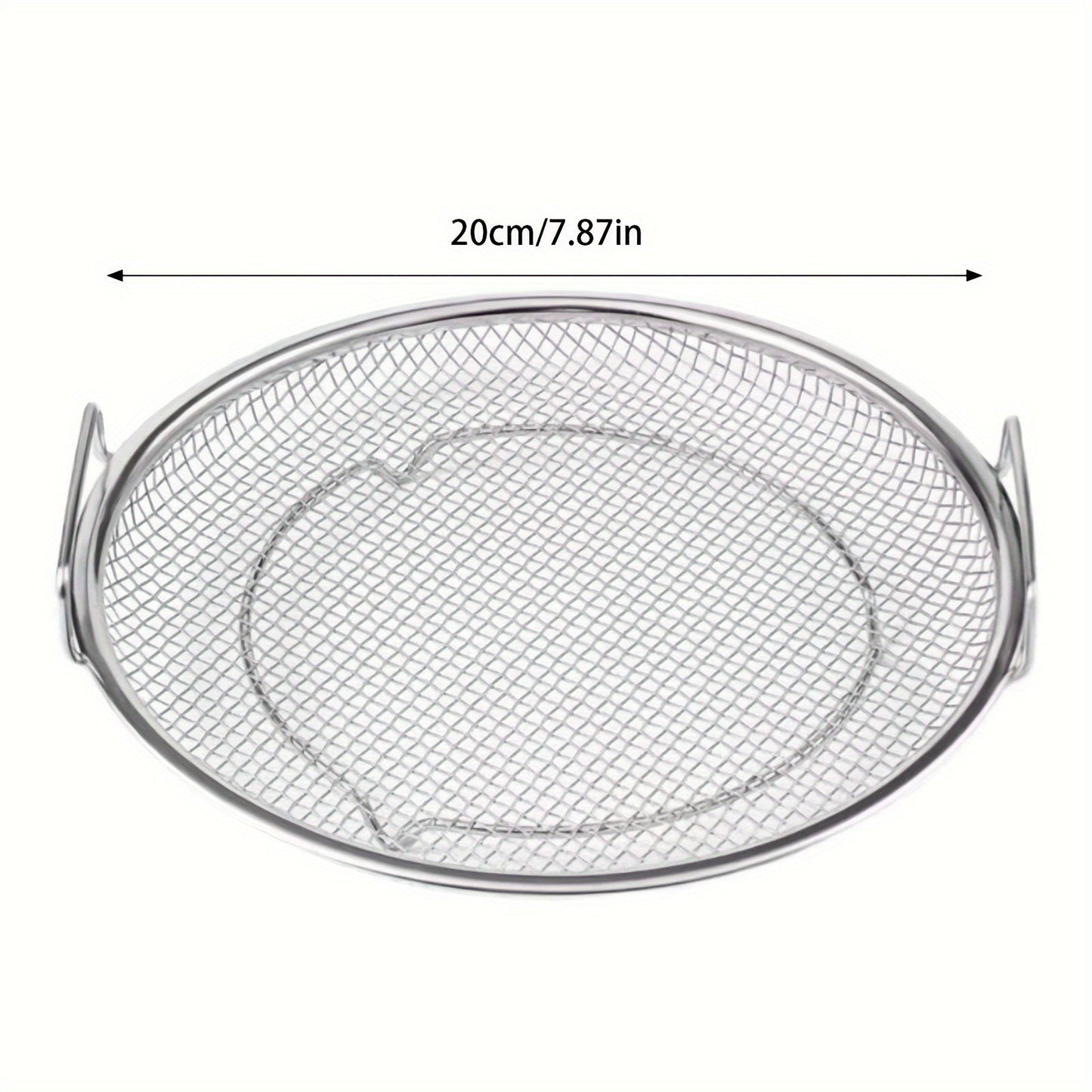 Kitchen Utensil: Stainless Steel Food Strainer Ensures Easy Oil Draining and Cooking with Convenient Handles