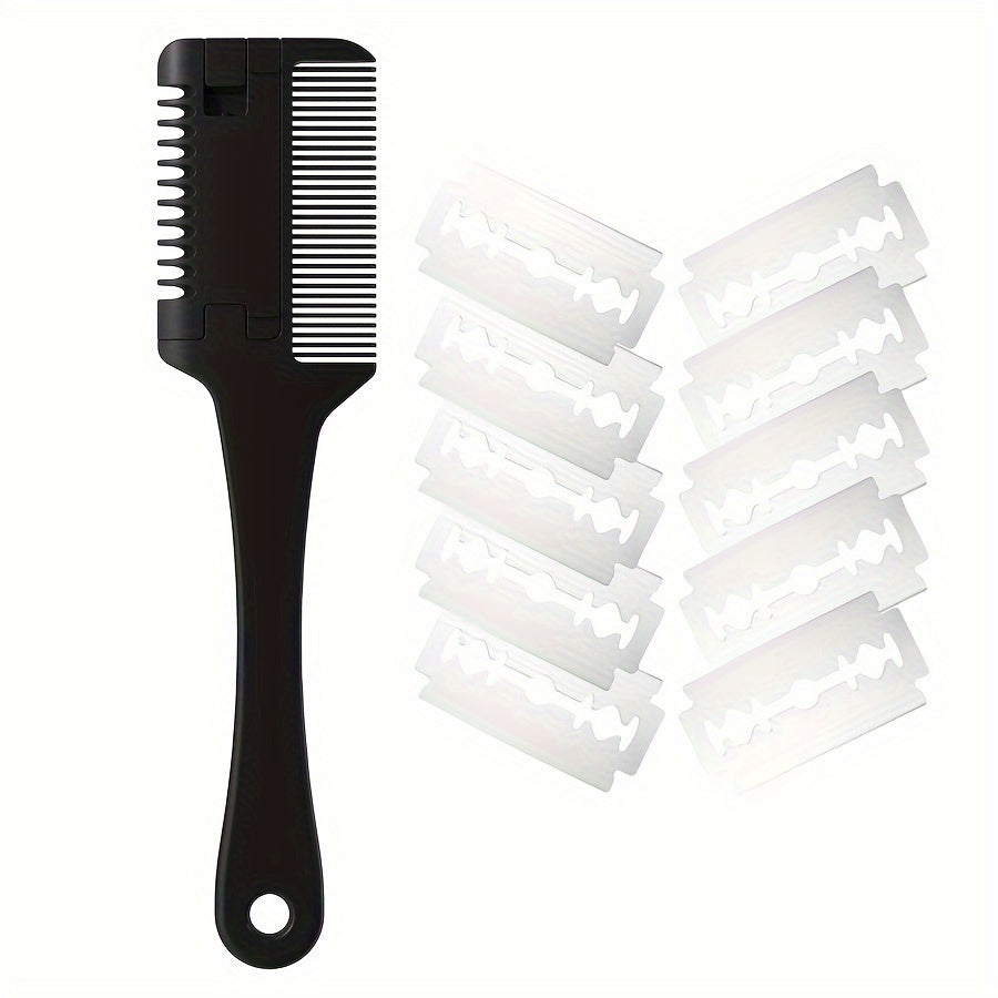 Pet Razor Comb with 10 Replacement Blades for safe grooming of various breeds.