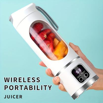 The Portable USB Rechargeable Mini Blender and Juicer is a convenient option for fresh juice anytime. With 3 modes, a digital display, and 12 blades, this blender has a 15.22 oz capacity and is easy to clean. It is travel-friendly, made of plastic, and