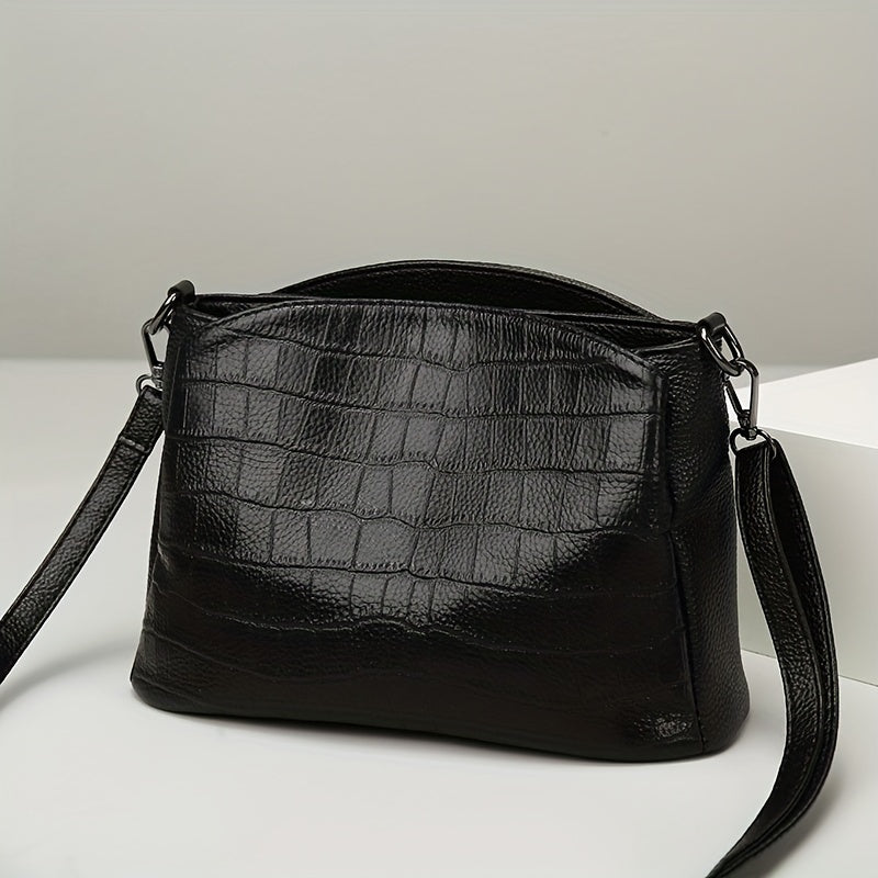 New fashion leather crossbody bag for women with multiple layers and soft leather shoulder strap.