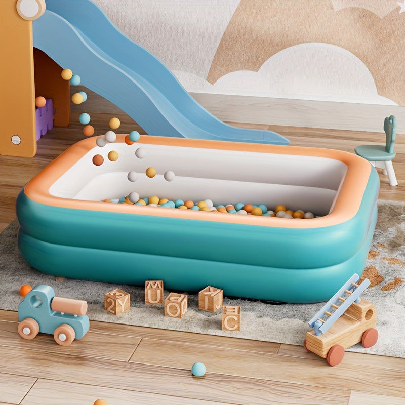 Inflatable swimming pool ready for use indoors or outdoors, perfect for water play, bathing, and pet washing.