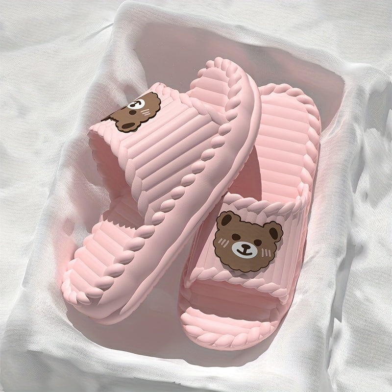 Women's Summer EVA Sandals with Adorable Bear Cartoon Slides