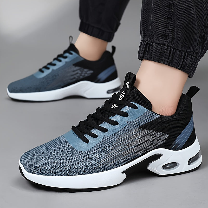 Men's Fashion Sports Sneakers with breathable mesh upper, lace-up design, PVC sole, and cloth insole for year-round comfort.