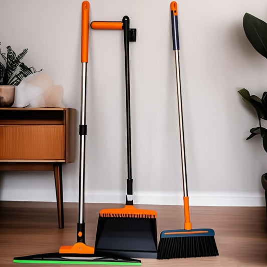 1SER 3-in-1 Multi-Functional Cleaning Kit - Includes Bathroom Sweeper, Glass Scraper, and Floor Broom