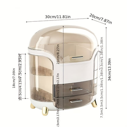 1-piece dustproof makeup organizer, clear cosmetic storage box.