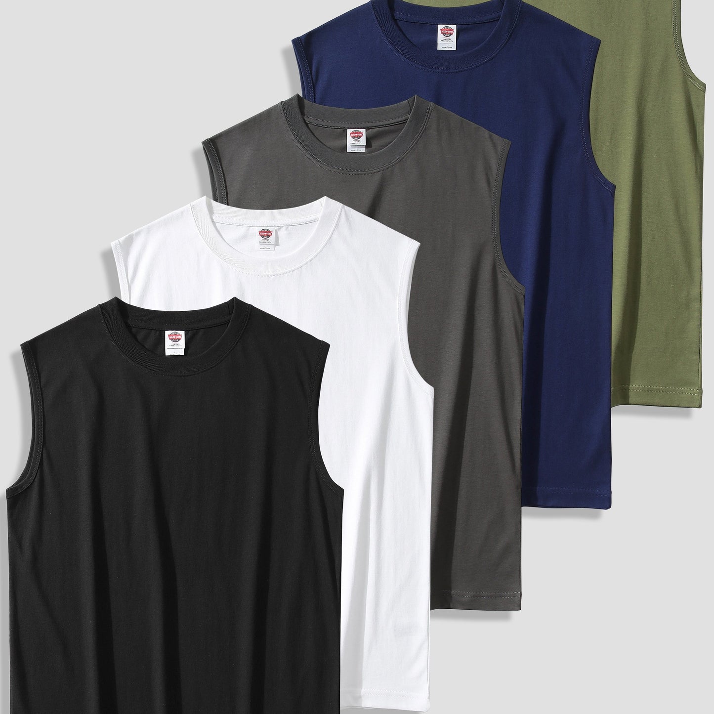 5 Men's 100% Cotton Solid Tank Tops for Summer Outdoor Wear