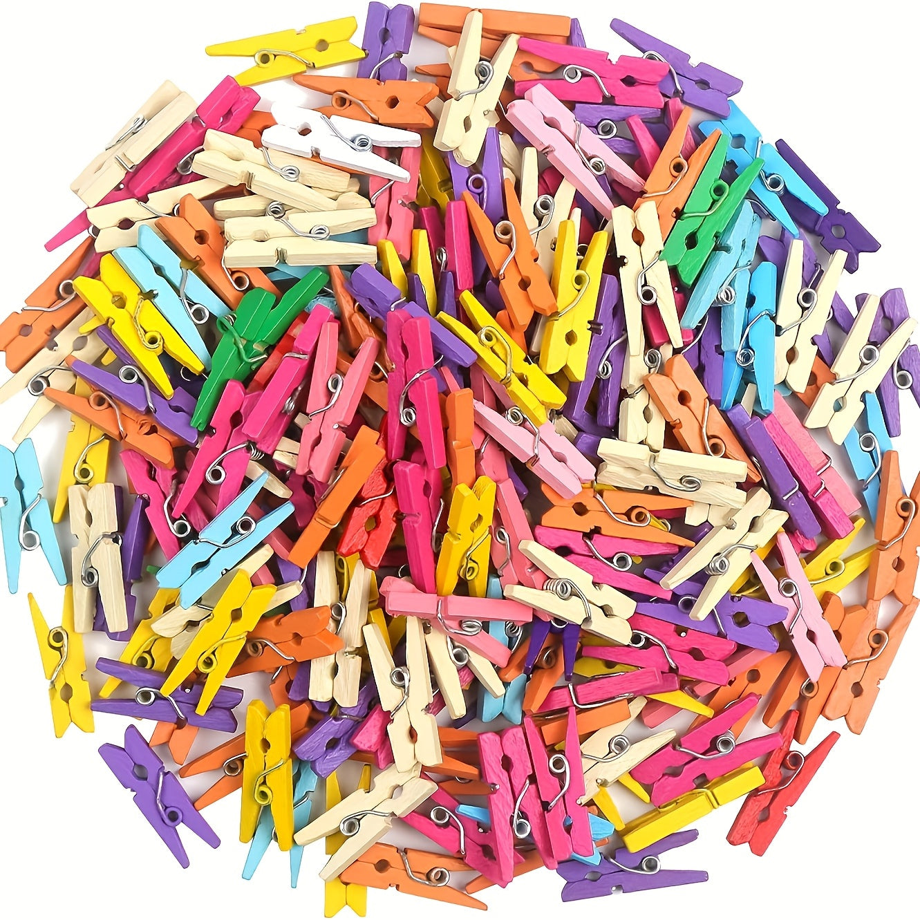 35/60 Colorful Wooden Mini Clips - 1-inch Decorative Clips for Photos and DIY Projects - Reusable and Space-Saving