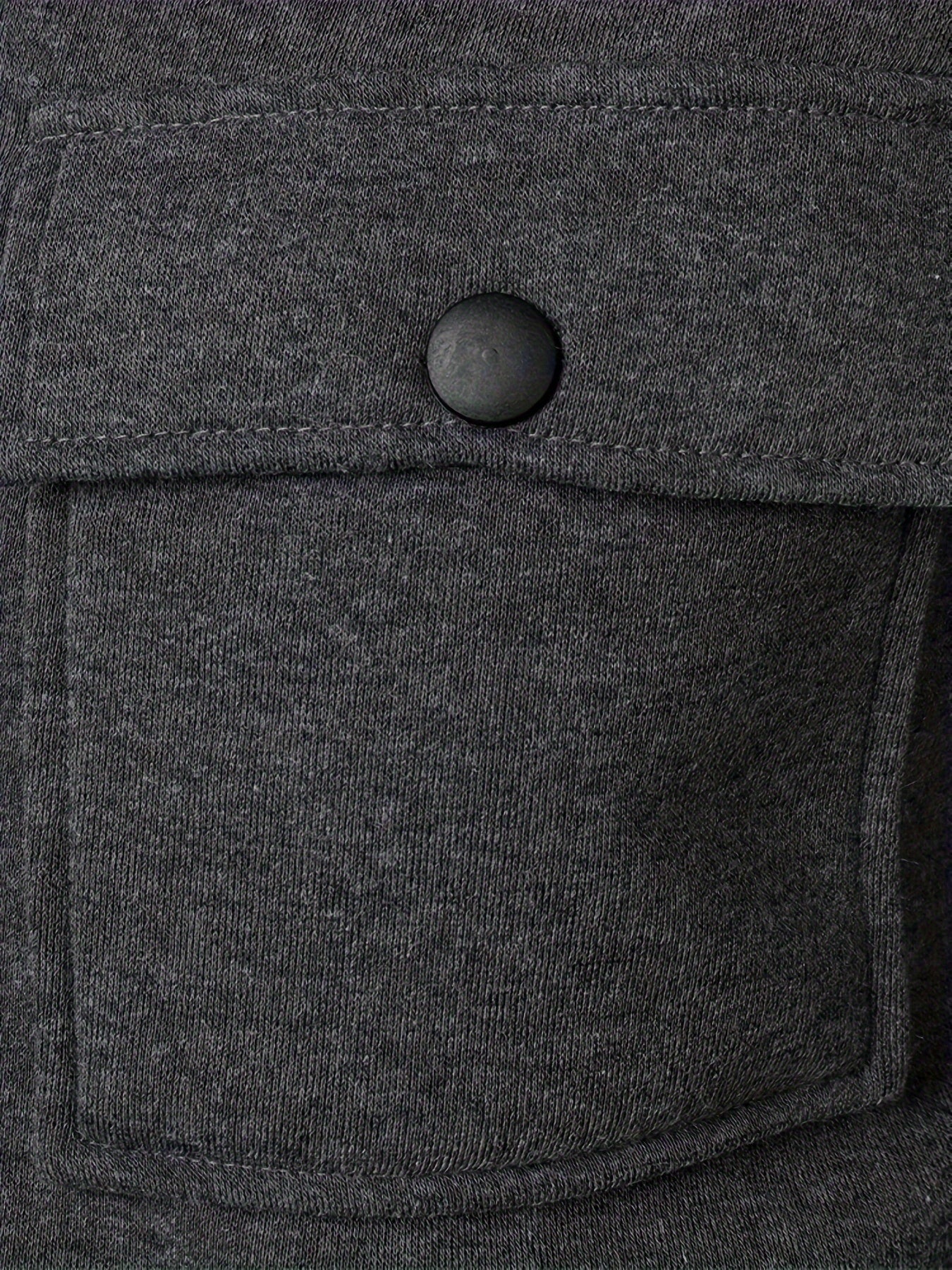 Casual fleece jacket for men, made of 100% polyester knit fabric with lapel collar, single-breasted with pockets.