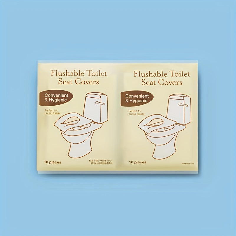 60 xl flushable paper toilet seat covers - 100% biodegradable, perfect for public restrooms, airplanes, and camping.