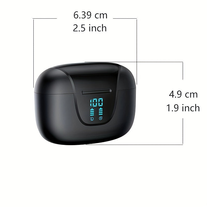 LAIMICAERIN Wireless Earbuds with 13MM speakers, long playtime, touch control, noise-cancelling voice call, and digital battery display. Compatible with iPhone & Android for gaming