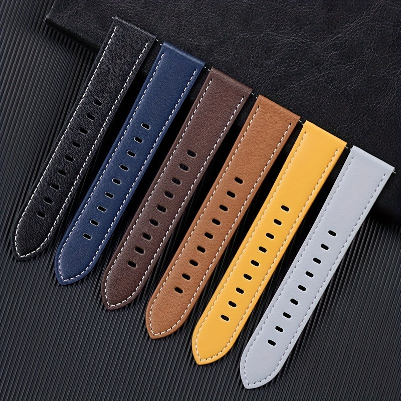 Get a stylish 1pc 22mm/20mm strap for your Samsung Galaxy Watch 6 Classic or Galaxy Watch 5/4/3. This PU leather band also fits Huawei watches and features a quick-release design. The perfect gift choice for any watch enthusiast.