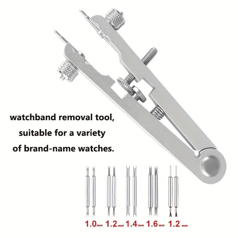 Comprehensive Watch Band Repair Kit - Includes Sturdy Aluminum Alloy Spring Bar Pliers with 8 Tips, Precision Tweezer for Easy Strap Removal and Adjustment