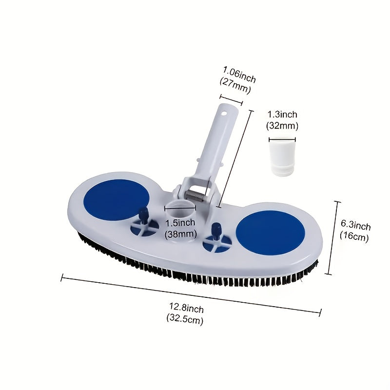 Durable plastic vacuum head with air release valve for efficient pool cleaning.