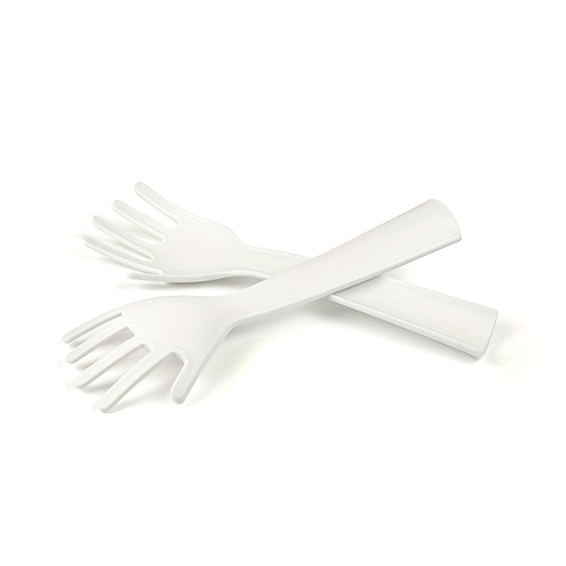 Get creative with these hand-shaped salad forks - made from durable PP material for easy blending in the kitchen. Perfect for effortless salad mixing, these manual operation tools are a must-have for any cooking enthusiast.