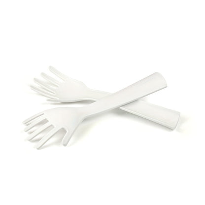 Get creative with these hand-shaped salad forks - made from durable PP material for easy blending in the kitchen. Perfect for effortless salad mixing, these manual operation tools are a must-have for any cooking enthusiast.