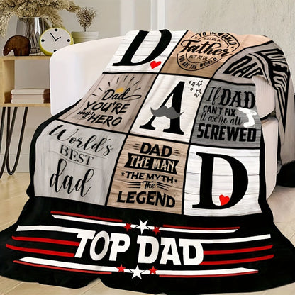 The Ultimate Father's Day and Birthday Gift for Dad - Luxurious Flannel Blanket with Unique Print Design, Ideal for All Seasons