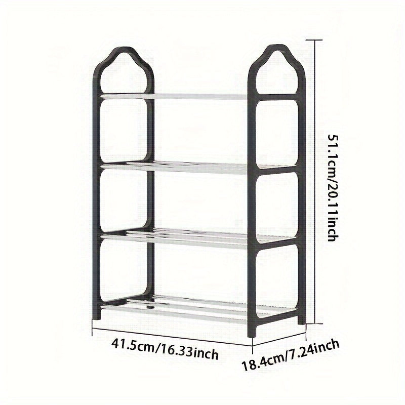 4-Tier Shoe Rack Maximizes Space - Sturdy, Dust-Proof Organizer for Homes & Dorms, Simple to Assemble