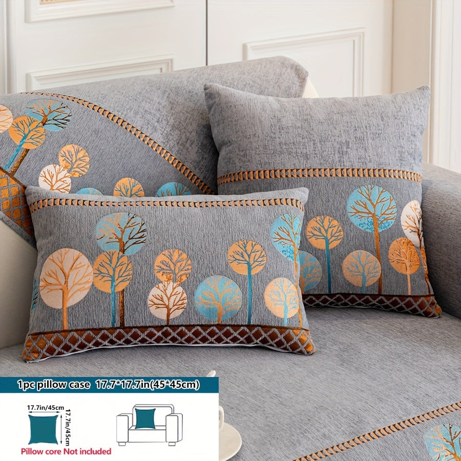 Luxurious non-slip sofa cover with tree motif, suitable for 1-4 seat sofas in any room. Pet-friendly, machine washable, and durable for all seasons.