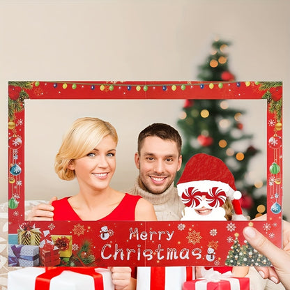 Foldable paper photo frame with patriotic theme for Christmas party photo booth