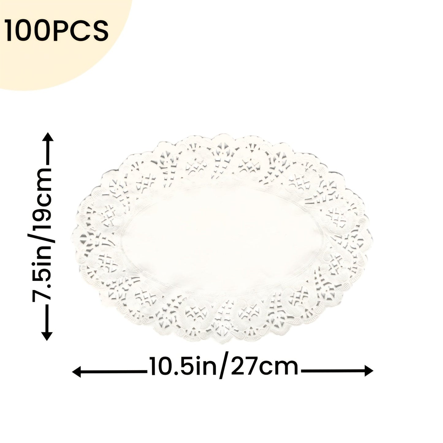 100 Elegant White Lace Paper Doilies in Various Sizes - Suitable for Food Use, Single-Use Table Mats for Desserts, Coffee, and Cakes - Perfect for Special Occasions like Weddings, Birthdays, and Graduations - Sturdy and Ornamental with Delicate Lace