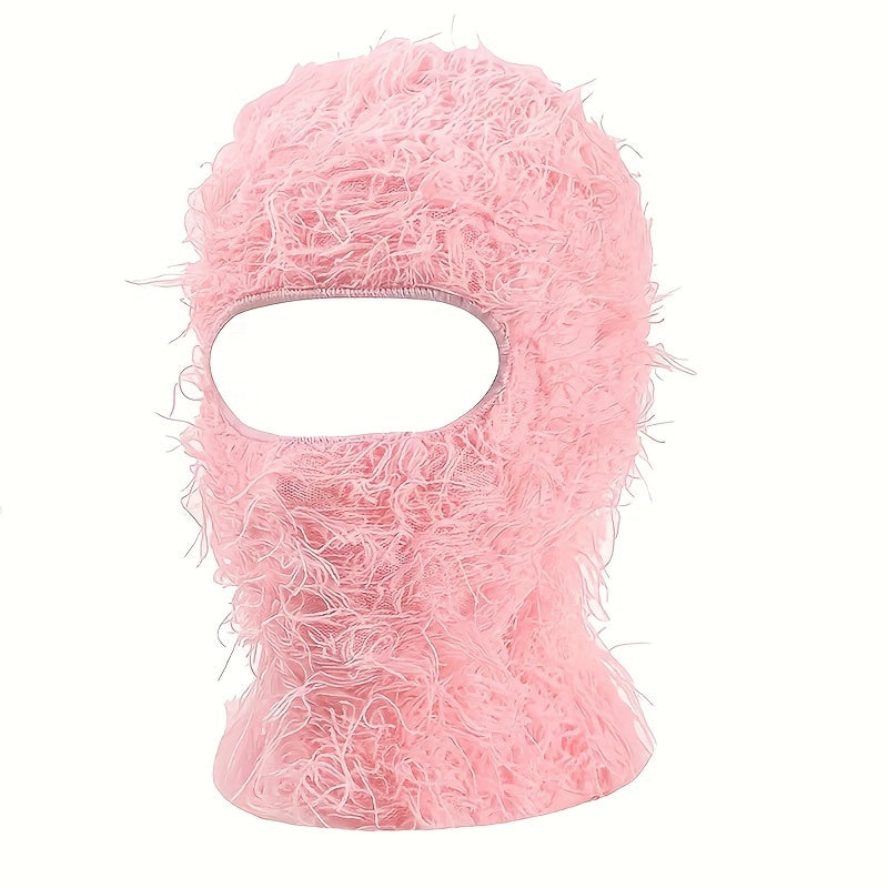 Stylish Knit Face Scarf Mask - Tie-Dye Acrylic Balaclava with Single Hole, Ski Windproof Cap, Stretchy Unisex Headwear for Cozy Weekends, Breathable & Insulating - Made with Precision Knitting