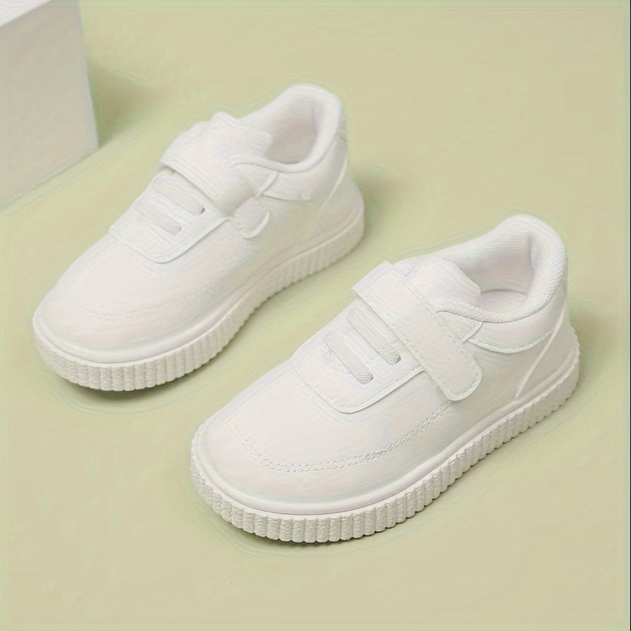 Kids White Sneakers - Lightweight sports shoes with Bullock detail, stylish and versatile for boys and girls under 14.