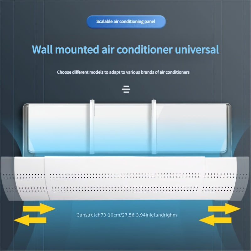 Upgrade Your Cooling Experience with the Space-Saving, Durable Plastic Telescopic Air Conditioner Windshield - Adjusts from 27.5" x 10cm up to 31.5" x 16cm for Ultimate Comfort without the Need for Power