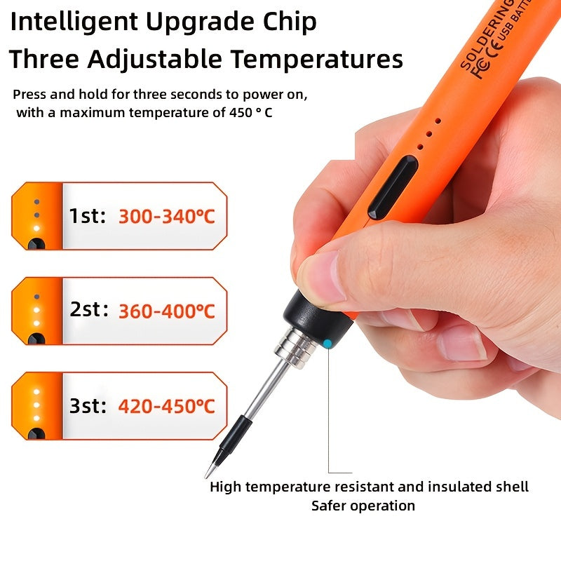 USB Wireless Electric Soldering Iron, 5V, 8W, Mini DIY Handheld Tool for Convenient Low Voltage Charging and Welding.