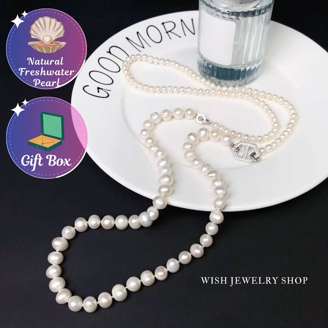 Capture timeless elegance with our luxurious Double Strand Freshwater Pearl Necklace, perfect for both daily wear and special occasions. Packaged in a beautiful gift box, this pure pearl accessory is free of any plating, making it a versatile and stylish