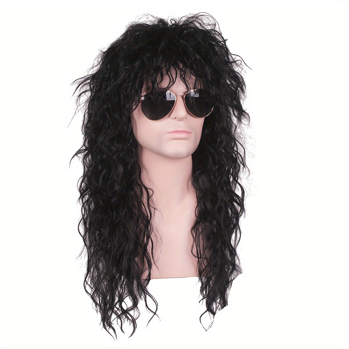 Get ready to rock the 80s with our cool and unique long fluffy afro wig with bangs! Available in black and blonde, this wig is perfect for men looking to channel their inner rock star for Halloween, Christmas, cosplay, or any bar, club, rave party. It