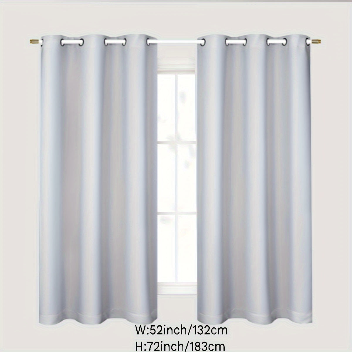 Blackout curtains in gray for a 1PC bedroom with grommets, offering thermal insulation, energy savings, noise reduction, and complete darkness. Ideal for living room use.