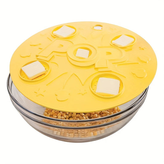 Silicone Microwave Popcorn Lid - A versatile kitchen tool that allows you to effortlessly season your popcorn and enhance its flavor. Perfect for use with various kitchen supplies.