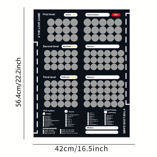 Sexy scratch-off poster with 100 love game positions, perfect for couples intimacy. Adult novelty item for home and health.