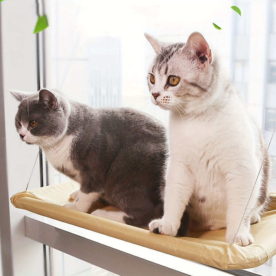 Cat Window Perch Hammock - Removable Polyester, Easy Assembly, Ideal for Cats