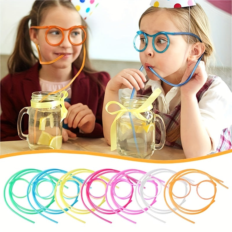 1 pair of Crazy Straw Glasses for birthday parties, party favors, and gift bag stuffers.