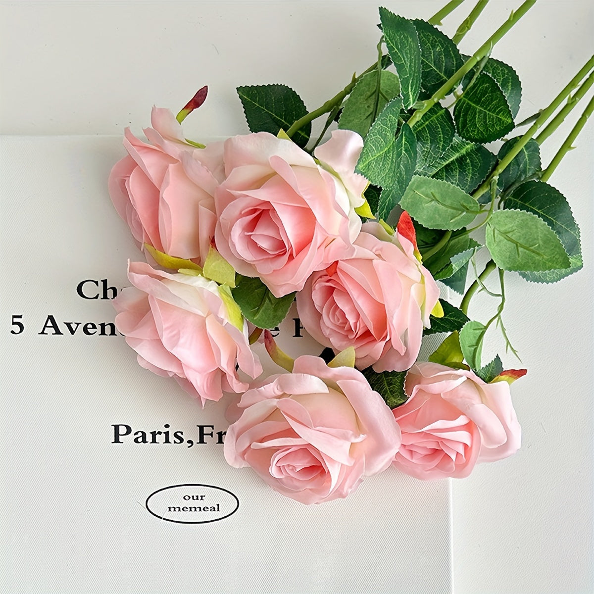 Roses: 10 Decorative Faux Roses with Soft Thron Stems, 51.05cm, Ideal for Wedding Decoration and Home Décor