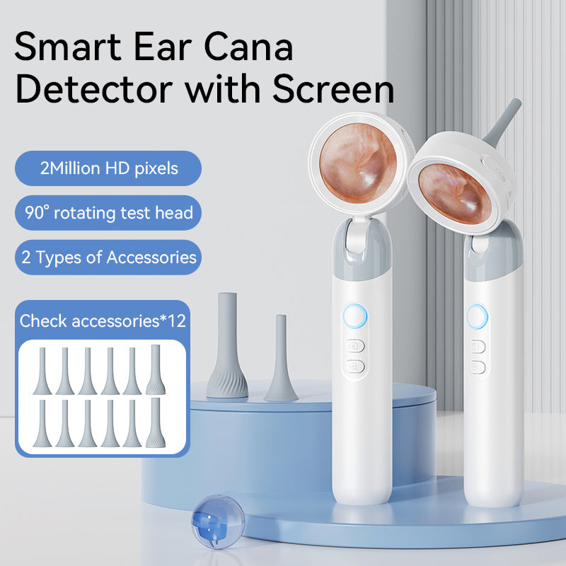 Inskam 4-in-1 Smart Ear & Nose Camera with Screen - HD 1080P, 90° Rotating Inspection Head, Wax Removal Tool included for various uses.