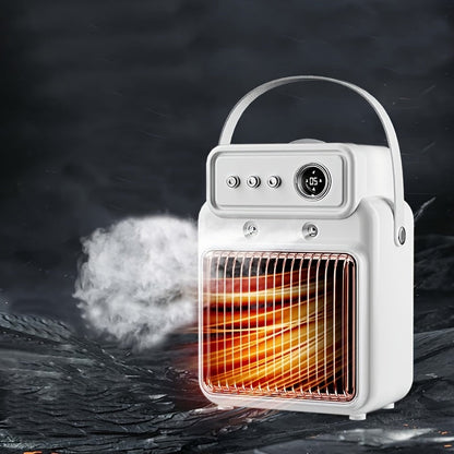 Compact design for indoor use, this 2-in-1 space heater and humidifier offers quick heat and quiet operation. With a 1200W power output and a tip-over safety switch, it ensures a comfortable and safe environment in any room.