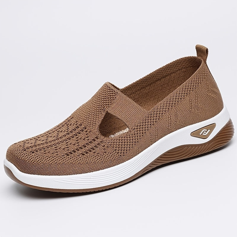 Women's Slip-On Sneakers - Breathable Fabric, Rubber Sole, Low-Top, All-Season Shoes