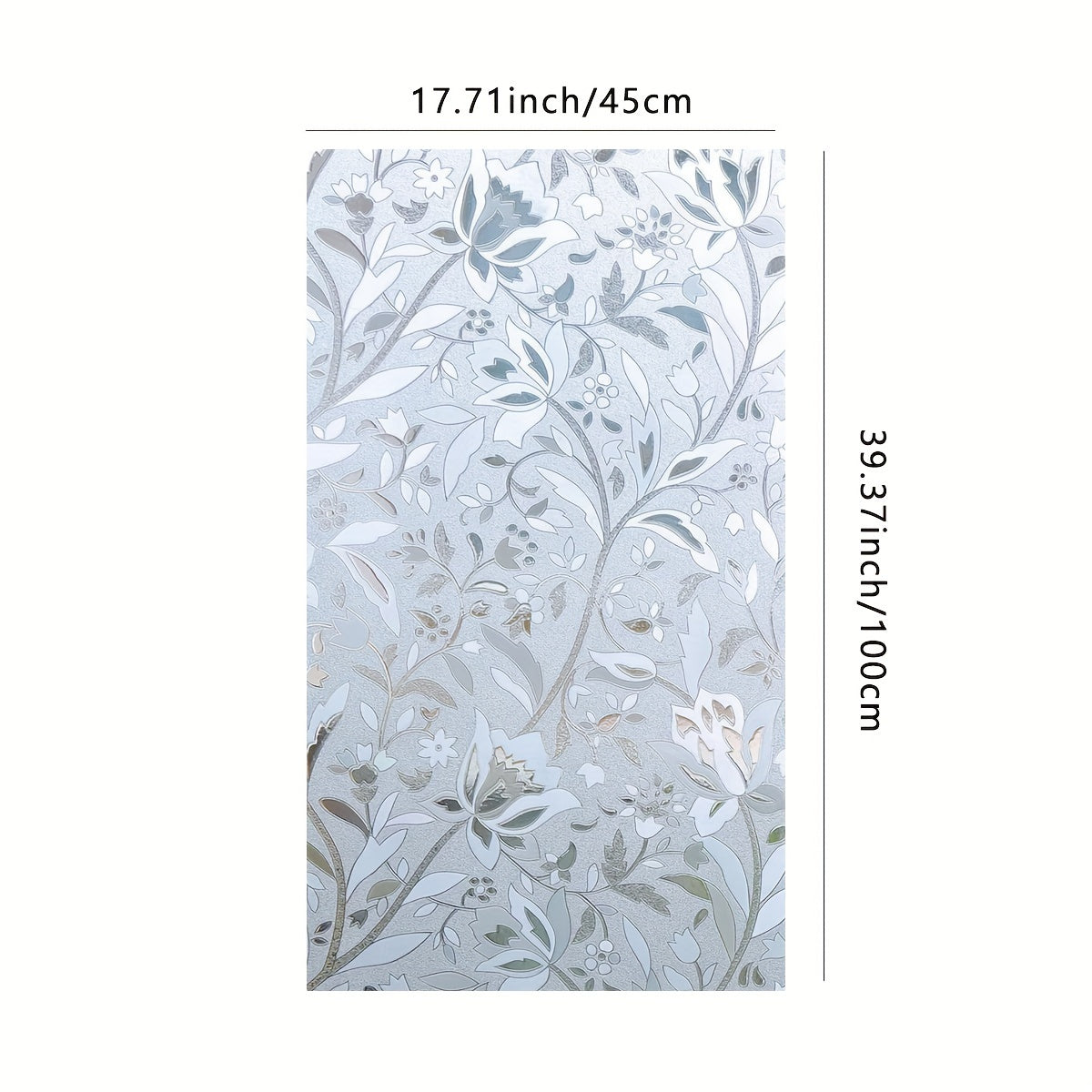 Contemporary Tulip Pattern PVC Window Privacy Film, Decorative Static Cling Glass Film for Home and Office Windows and Doors - Removable Non-Adhesive Privacy Cover