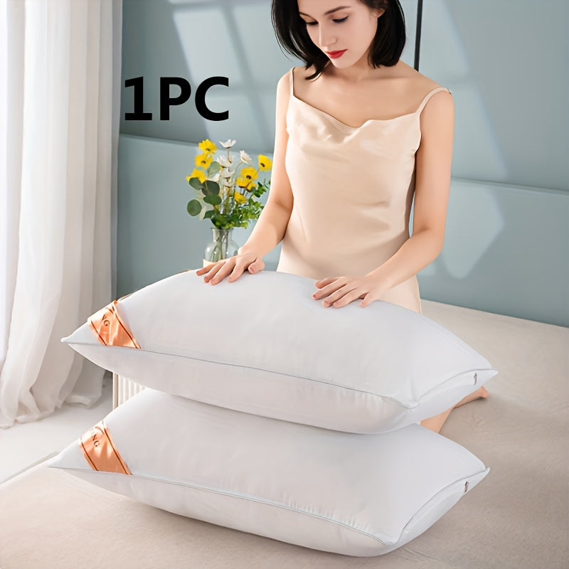 Indulge in the ultimate comfort with our Luxury White High-Rebound Pillow. Made from premium materials, this pillow offers 5-star hotel quality and is filled with soft polyester for year-round comfort. Easily maintain its pristine condition with its