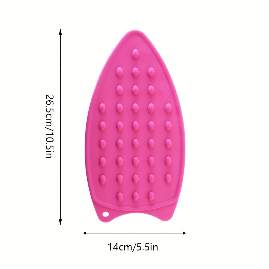 Get 2 premium silicone ironing mats, each measuring 26.67cm thick. These foldable, solid color pads are heat-resistant and feature a textured surface for safe and easy ironing. A must-have for home laundry essentials.