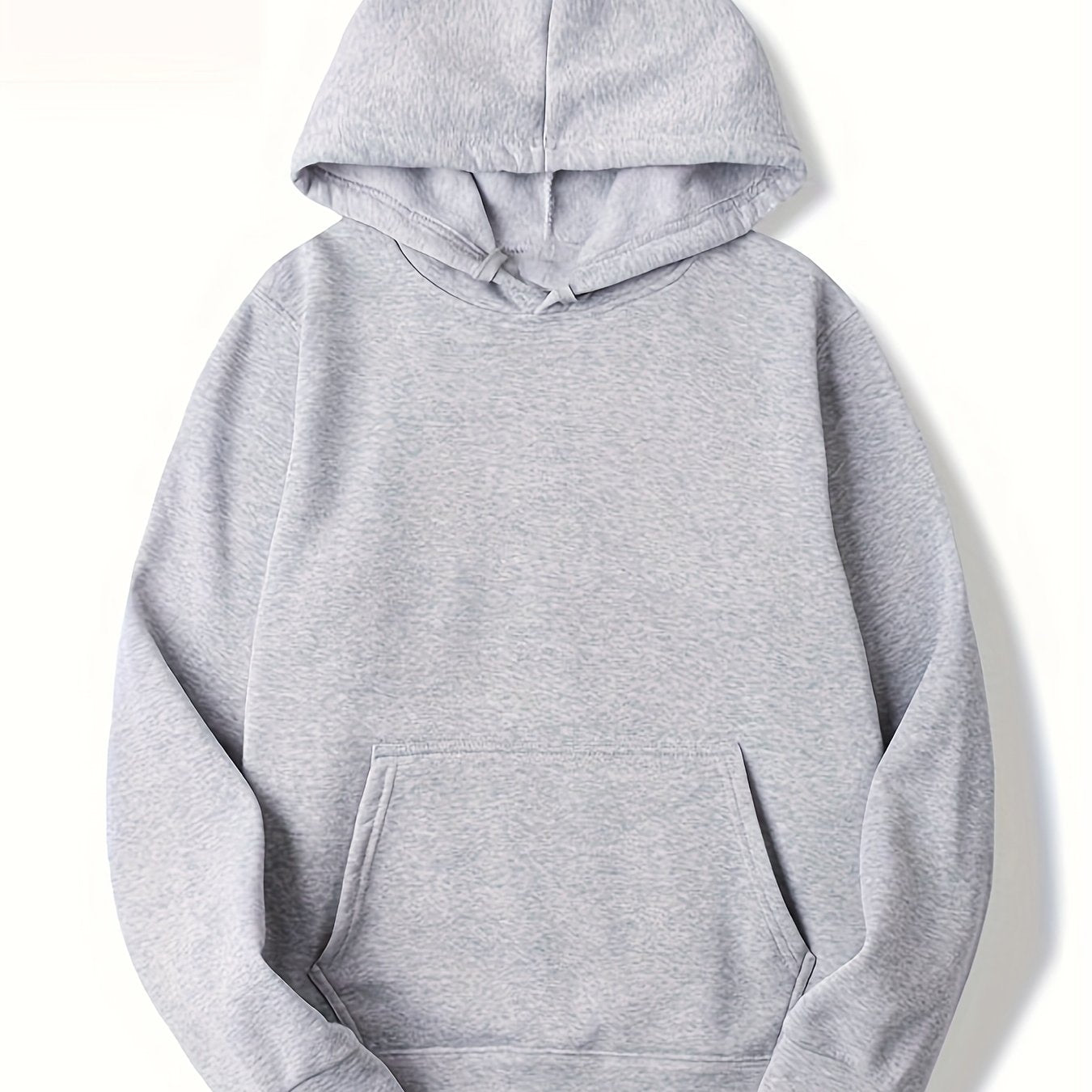 Men's Casual Hooded Sweatshirt, 100% Polyester Knit Fabric, Regular Fit, Printed Design, Non-Stretch, Available in Black, Light Grey, Navy, Dark Grey, for Spring/Autumn, PLUS SIZE.