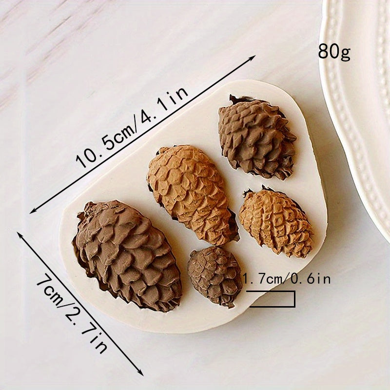 Forest Chocolate Mold featuring one piece design. Squirrel, mushroom, and pine cone shapes made of high-quality silicone material. Perfect for creating cute kawaii animal candies, fondants, and biscuits. Ideal for DIY cake decorating, this versatile mold