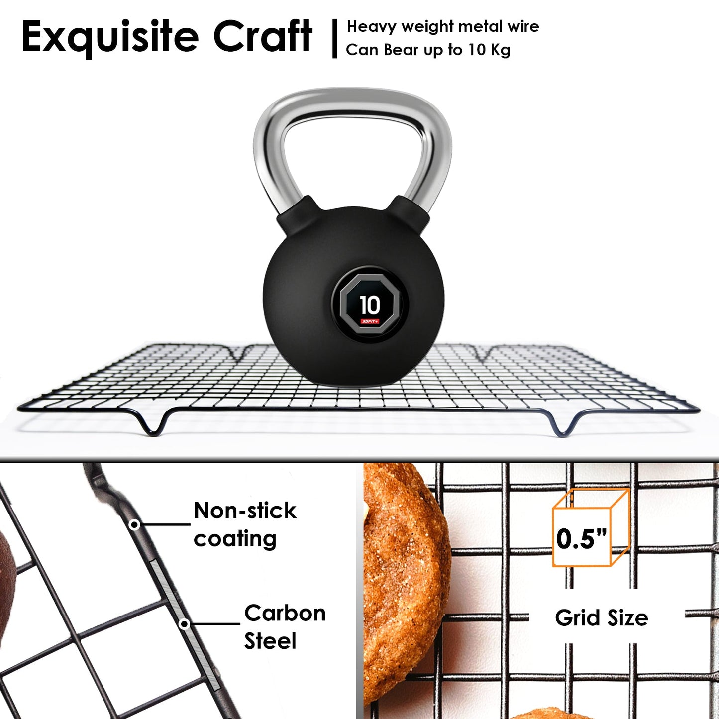 Cooling Rack made of Stainless Steel with Non-Stick surface for Mooncake, Bread, Cake, and Biscuit. Ideal for Baking and Cooling Foods.