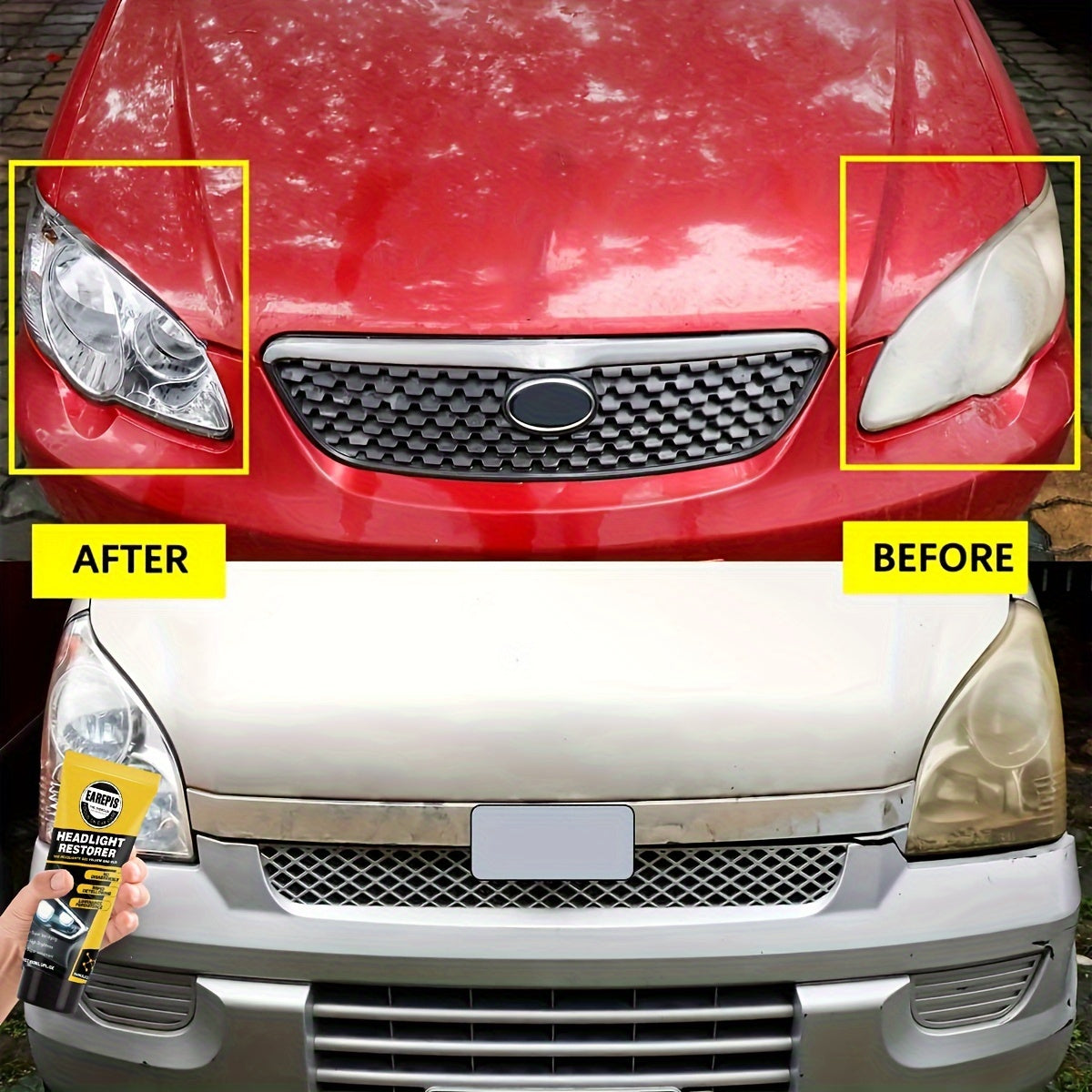 Revive Your Car Headlights with 1pc AutoHeadlight Restoration Cream - Effectively Removes Scratches, Oxidation, and Restores Brightness - No Power or Batteries Required - Easy to Use Car Headlight Repair Solution for Maintenance and Refurbishment