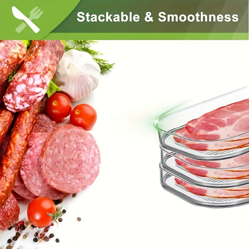 Single-Tier PET Plastic Cold Plate Container Set for Leak-Proof Food Storage - Ideal for Meat, Fruits, and Vegetables. Organize and Store in Your Kitchen with this Reusable Sealing Box.