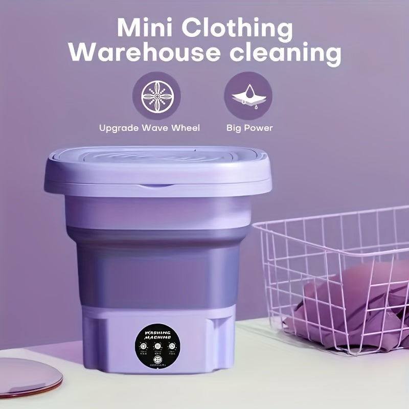 1pc 8L Folding Mini Washing Machine: Ideal for small loads and easy to transport for business travel.