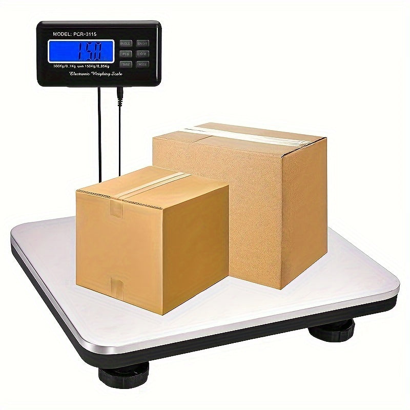 Digital Scale with LCD Backlight Display - 300KG Electronic Postal Scale, Stainless Steel Floor Scale, Portable Shipping Scale, Precision Integrated for Shipping - Useful Tools